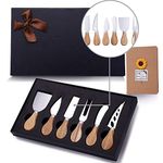 VOOADA 6pcs Cheese Knife Set,Stainless Steel Knives Cheese Slicers for Block Cheese,Cheese Board Accessories Charcuterie Accessories, Cheese Knife Slicer