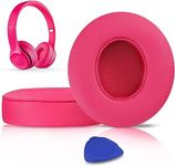 SoloWIT Earpads Cushions Replacement for Beats Solo 2 & Solo 3 Wireless On-Ear Headphones, Ear Pads with Soft Protein Leather, Added Thickness - (Pink)