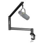 socodox Boom Arm, 360° Rotatable Low Profile Microphone Stand, 4-Use Foldable Mic Arm Holds Up to 1.5kg, with 3/8'' to 5/8'' Screw Adapter for Blue Yeti