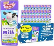 Prairie Farms - 1% Low fat Milk, Milk 1% - Shelf Stable, Boxed UHT Ultra Pasteurized Milk, Vitamin D White Milk - Preservative and Hormone Free, Kosher, Made in USA - 8 FL oz. (27 Pack)