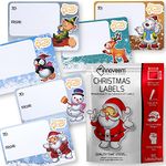 60 Cute Christmas Labels Stickers - 2.56x1.77 Inch Christmas Tags Stickers Loved By Kids, Self Adhesive Premium Xmas Present Gift Label Stickers, Easy Write Surface Christmas Sticky Labels By Innoveem