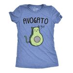 Womens Avogato Funny T Shirt Avocado Cat Cute Face Graphic Novelty Tee for Girls Funny Womens T Shirts Cinco De Mayo T Shirt for Women Funny Food T Shirt Light Blue S