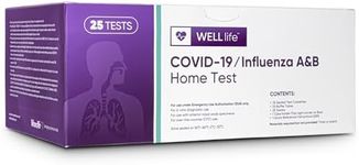 WELLlife COVID-19/Influenza A&B Home Test, Self Test for Flu A/B and COVID-19, Results in 10 Minutes with Non-invasive Nasal Swab, FDA EUA Authorized -[25 Tests]