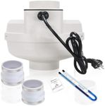MIDCVFRUN 4 inch Radon Fan Installation Kit -Inline Centrifugal Fan with Rubber Couplers (4 inch x 4 inch) and Air Pressure Indicator