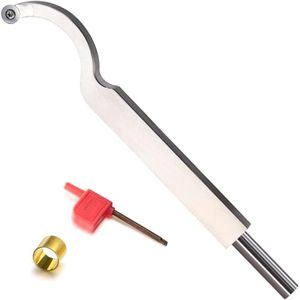 Carbide Tipped Woodturning Tool H12 Carbide Wood Lathe Tool Swan Hollower Made of Stainless Steel with 12mm Round Carbide Cutter and T15 star tip wrenches