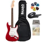 Fender Squier Debut Series Stratocaster Electric Guitar with Gig-Bag, Polishing Cloth, Strap, Picks & E-Book - Dakota Red