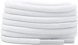 DELELE 2 Pair Thick Round Climbing Shoelaces Hiking Shoe Laces Boot Laces, De109-01 White, 68.90"Inch (175CM)