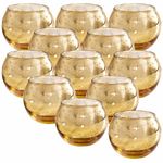 LAMORGIFT Votive Candle Holders 12pcs - Gold Birthday Party Decorations for Women - Engagement Party Decorations & Wedding Table Centerpieces Also as Mini Glass Flower Vases