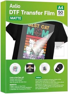 50 Sheets DTF Transfer Film Paper 8.5" x 11" Double Sided Matte Clear Pretreat Sheets, PET Heat Transfer Paper for Epson Inkjet Printer DTG Printer Direct Print On T-Shirts Textile