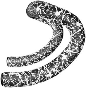 Supacaz Cinta de barra – Longitud: 2200 mm – Super Sticky Kush – Splat – Blanco + tapones negros Ano