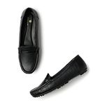 Marc Loire Women Soft Comfortable Flats Loafers for Casual & Office Wear (Black, Numeric_3)