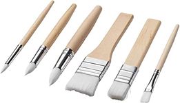 worison Wood Round And Flat Synthetic Paintbrush Set Of 6Pc For Acrylic,Watercolor,Canvas Painting