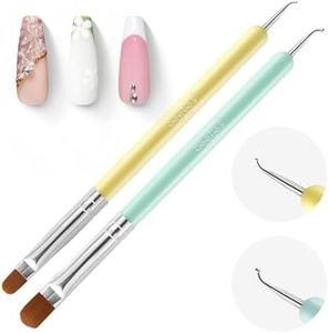Beetles Rhinestone Glue for Nails Nail Gem Glue for Nail Art Adhesive Resin Gems Diamonds Jewelry Decoration with Beetles Nail Art Brushes Cleaning Brush 2 PCS Nail Clean Up Brush