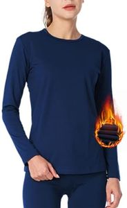 MANCYFIT Thermal Underwear for Women Long Johns Set Fleece Lined Ultra Soft Blue Small