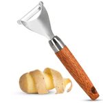 ZORU Potato Peeler Vegetable Peeler, Premium Wood, Stainless Steel Speed Peeler Potatoes Good Grip Peeler Y Shaped Multifunctional Peeler for Kitchen, SYSWH1