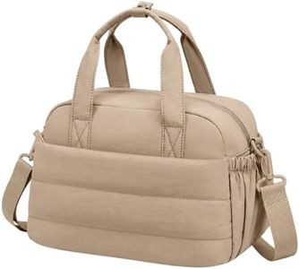 CAMTOP Lunch Box for Women, Cute Quilted Lunch Bag, Lightweight Puffy Padded Waterproof Lunch Tote, Reusable Lunch Cooler for Work Picnic Travel, Camel