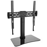 Peerless-AV Tru Vue TTS4X4 – Stand for LCD TV (Hook-and-Hang) – Matt Black – Screen Size: 32-60 Inches – Mounting Interface: Up to 400 x 400 mm – Desktop Computer