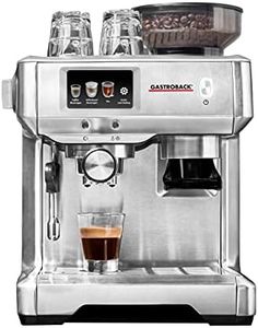 GASTROBACK #42623 Design Espresso Barista Touch, programmierbare Siebträgermaschine mit integriertem Kegelmahlwerk und LCD-Touchscreen, professioneller italenischer ULKA Espressopumpe (15 bar), Silber