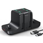 NEWDERY Switch Controller Charger Dock for Joy Cons and for Pro Controllers, 6-in-1 Fast Charging Dock for Nintendo Switch & OLED Model with Charger Indicator and Type C Charging Cable