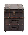 Deco 79, Faux Leather, Dark Brown, Accent Cabinet 18" x 18" x 23"