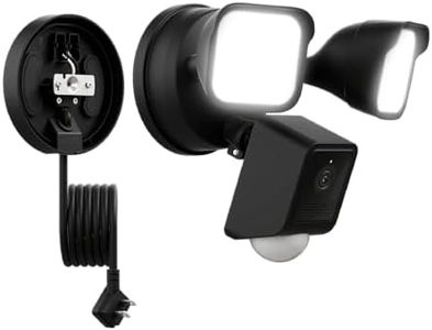 WYZE Floodlight Camera v2 with Plug-in Mount, 2K HD Outdoor Security Camera, Color Night Vision, Motion Activated, Electrical Box with 20ft Weather-Resistant Power Cable, Easy Installation (Black)