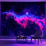 Psyhilar Galaxy Black Light Tapestries Space, Blacklight Posters for Adults and Teens, Nebula Milky Way UV Reactive (59 x 39 Inches)