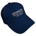 Silver Grandpa The Man The Myth Legend Adjustable Structured Baseball Hat Navy