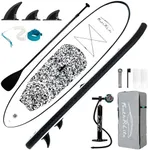 FEATH-R-LITE Inflatable Stand Up Paddle Board 10'x30''x6'' Ultra-Light (16.7lbs) SUP with Paddleboard Accessories,Three Fins,Adjustable Paddle, Pump,Backpack, Leash