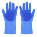 EliteKoopers 1Pair Magic Silicone Rubber Dish Washing Gloves For Kitchen Cleaning Scrubber