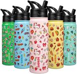 BJPKPK Insulated Water Bottle with Straw Lid, 22oz Stainless Steel Metal Water Bottles, Reusable Leak Proof BPA Free Water Bottles, Cups, Thermos, Unicorn