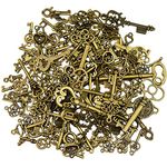 125Pcs Antique Bronze Vintage Skeleton Key Charms DIY Necklace Pendant for Handmade Jewelry Making Wedding Party Favor & Birthday Party