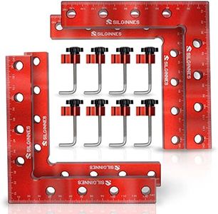 Silginnes 90 Degree Positioning Squares Right Angle Clamps for Woodworking, 4 Pack（5.5"*5.5"）Aluminium Alloy Corner Clamp Woodworking Carpenter Clamping Tool for Picture Frame Box Cabinets Drawers