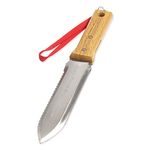 Nisaku NJP651 Sansaibori Special Edition HRC58 Japanese Hardened Stainless Steel Hori Weeding & Digging Knife, 7.25-Inch Blade-5.25-Inch Wood Handle, w/Premium Leather Sheath