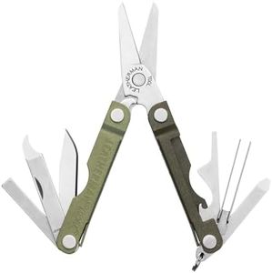 LEATHERMAN, Micra, Keychain Multi-Tool with Grooming Tools, Mini Pocketknife for Everyday Carry (EDC), Hobbies & Outdoors, Built in the USA, Spruce