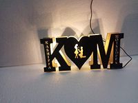 apnaphoto � Customized and Personalized Wooden LED with Any Alphabet and Name Lamp (Brown, 18x2x9 Inch)