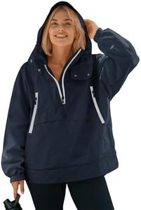 Yousify Womens Waterproof Rain Jackets with Hood Running Cycling Hiking Pullover Lined Rain Coats