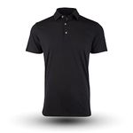 Fresh Clean Threads Mens Black Polo Shirts - Pre Shrunk Soft Fitted Premium Classic Shirt - Men's Polos Cotton Poly T-Shirt Blend - Large