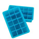 Webake Silicone Ice Cube Tray 2 Pcs Square Ice Cube Moulds 3 x 3 cm Reusable Ice Cube Mold for Whiskey Cocktail Juice Drinking