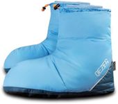 QEZER Down Booties for Men and Women Keep Warm Foot Warmers Camping Slippers Winter Camping Socks (L-Blue)