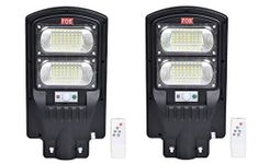 FOS Solar LED Street Light 40W with Remote Control - All-in-ONE, Cool White 6500k (IP65 Water-Proof) - Pack of 2(ABS)