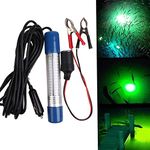 SHADDOCK Submersible Drop Underwater Light - 1000 Lumens Night Fishing Light, Super Bright Lure Bait Finder with Clips & Plug Portable Underwater Fishing Light Boat Kayak Fishing Bait,12V-24V(Green)