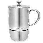 VeoHome Stovetop Espresso Coffee Maker - l Multi-Stove Stainless Steel Induction Moka Pot (300 mL)