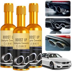 stray poet 3Pcs Catalytic Converter Cleaner,Catalytic Converter Cleaner Kit,Auto Parts Engine,Exhaust System Pipe Carbon Removal Cleaner Treatment Additive Oil,Fuel System Treatment Oil Additive