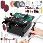 Multi Functional Table Saw,100W Mini Desktop Electric Saw Cutter Speed & Angle Adjustable 16MM Cutting Depth, Seven Speed Adjustable Power Supply,for Wood Plastic Acrylic Cutting（Blade Lifting Type）