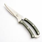 YELONA Heavy Duty Poultry Shears – Stainless Steel Kitchen Scissors with Spring Loaded Handle, Safety Lock, and Serrated Edge for Cutting Chicken, Meat, and Bones – (Black)