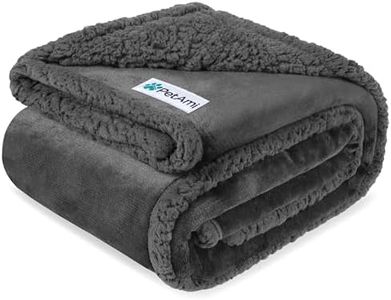 PetAmi WATERPROOF Dog Blanket for Pets Medium Dogs Puppies Cats | Soft Sherpa Fleece Pet Blanket Throw for Sofa Couch | Thick Warm Pet Bed Cover Floor Mat Protects Furniture 29 x 40 inches (Grey Grey)