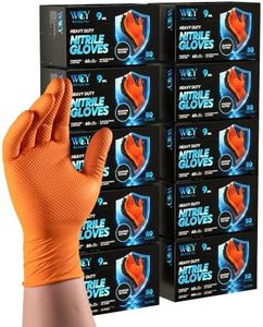 wcy 9 Mil Heavy Duty Mechanic Disposable Nitrile Gloves,Orange 800 Ct, XL