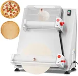 Automatic Commercial Pizza Dough Roller Sheeter, 370W & 16" Automatic Electric Pizza Dough Roller, Stainless Steel, Wide Application, Pizza Thickness & Size Adjustment