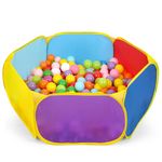 Eocolz Kids Ball Pit Large Pop Up Childrens Ball Pits Tent for Toddlers Playhouse Baby Crawl Playpen with Basketball Hoop and Zipper Storage Bag, Balls Not Included (1M Multicolor)