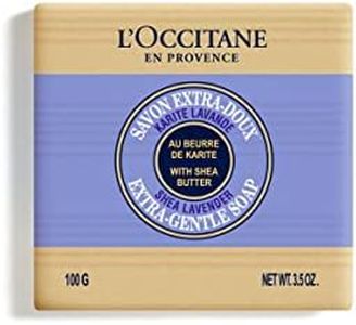 L'OCCITANE Shea Butter Lavender Extra Gentle Soap 100g | Floral Scented | Vegan, Palm Oil Free & 99% Readily Biodegradable | Sustainable & Clean Beauty Body Wash for All Skin Types